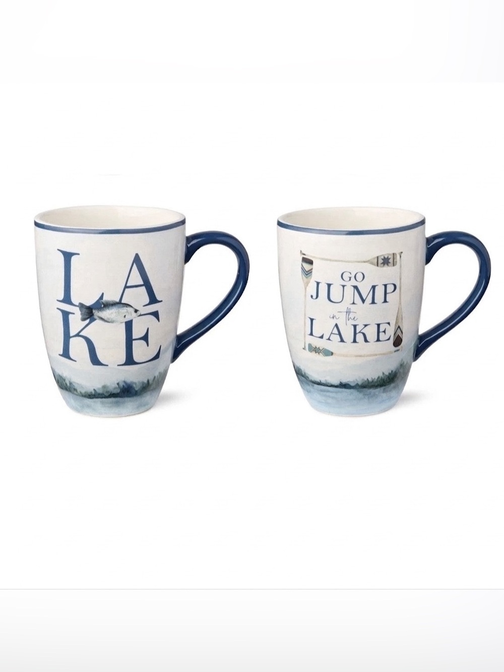 Certified International The Lake Themed Coffee Tea Mug 18 oz Set of 2 Brand New